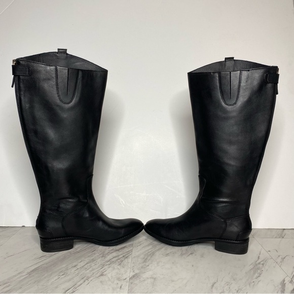 New! Sam Edelman Penny Black Leather Wide Calf Riding Boot 6M - Picture 6 of 12